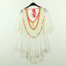 Laden Sie das Bild in den Galerie-Viewer, Second Hand MISS CHARM Tunika Gr. S/M weiß bunt Boho (*)
