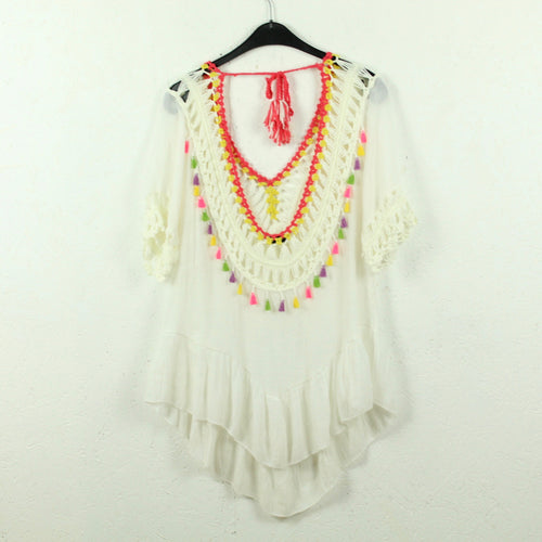 Second Hand MISS CHARM Tunika Gr. S/M weiß bunt Boho (*)