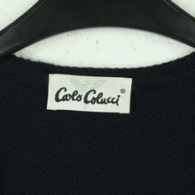 Laden Sie das Bild in den Galerie-Viewer, CARLO COLUCCI Vintage Cardigan Gr. L dunkelblau mehrfarbig