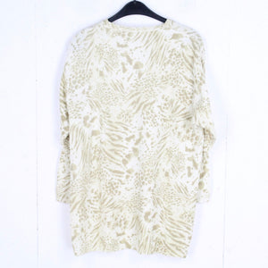 Vintage Pullover Female mit Wolle Gr. M weiß beige gemustert Strick