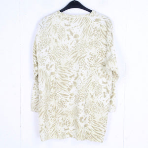 Vintage Pullover Female mit Wolle Gr. M weiß beige gemustert Strick