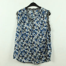 Laden Sie das Bild in den Galerie-Viewer, Second Hand SOYACONCEPT Bluse Gr. L blau mehrfarbig abstrakt geblümt (*)