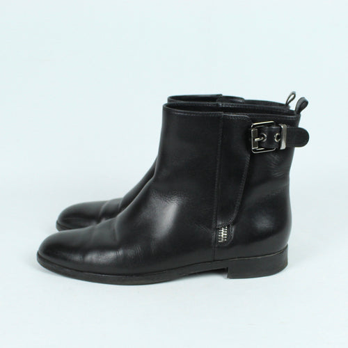 Second Hand SERGIO ROSSI Stiefeletten Gr. 38 schwarz Leder  (*)