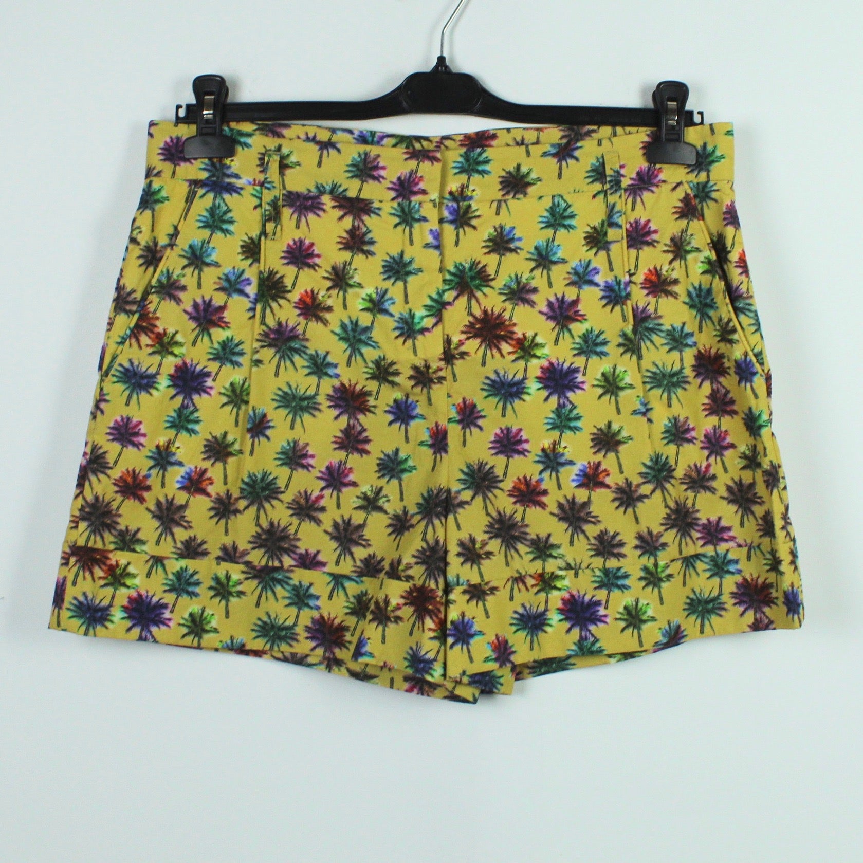 Second Hand SCHUMACHER Shorts Gr. M gelb Palmen Muster (*)