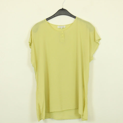 Vintage Seidenbluse Gr. L grün uni Seide