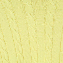 Laden Sie das Bild in den Galerie-Viewer, PRINGLE OF SCOTLAND Vintage Wolllpullover Gr. XL gelb Zopfmuster Pullover Strick