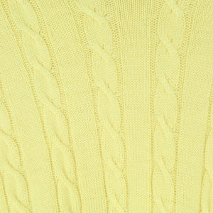 PRINGLE OF SCOTLAND Vintage Wolllpullover Gr. XL gelb Zopfmuster Pullover Strick