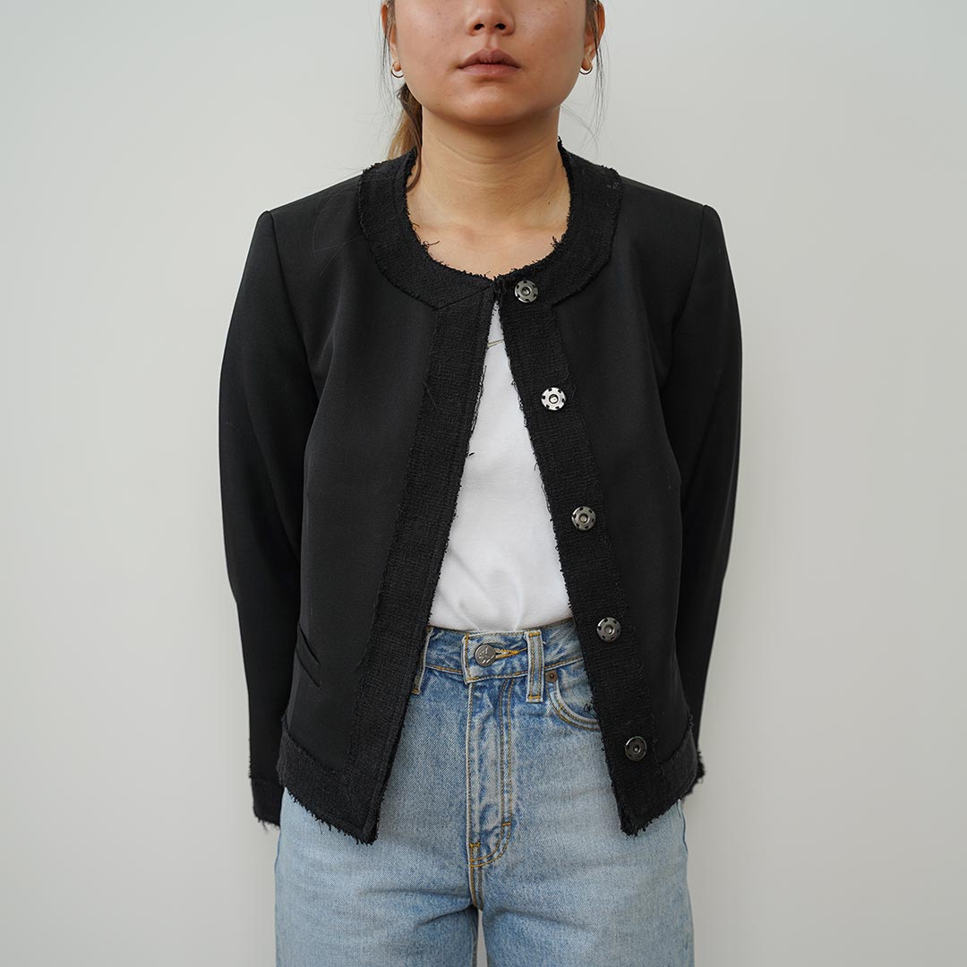 Second Hand ZADIG & VOLTAIRE Wolljacke Gr. 34 schwarz Wolle Jacke (*)