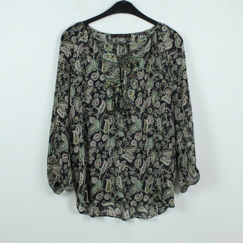 Second Hand ZARA Bluse Gr. S schwarz mehrfarbig gemustert (*)