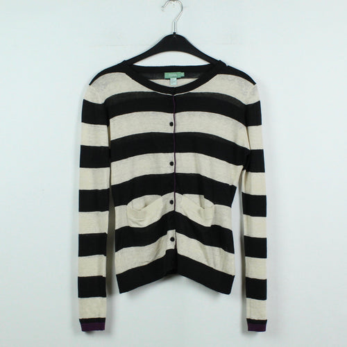 Second Hand HOSS INTROPIA Strickjacke Gr. M schwarz creme gestreift (*)