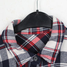 Laden Sie das Bild in den Galerie-Viewer, Vintage Flanellhemd Gr. S rot blau weiß kariert Flanell