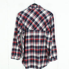 Laden Sie das Bild in den Galerie-Viewer, Vintage Flanellhemd Gr. S rot blau weiß kariert Flanell