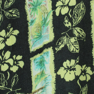 Vintage Hawaii Hemd Gr. L schwarz grün Blumen Kurzarmhemd