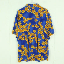 Laden Sie das Bild in den Galerie-Viewer, Vintage Hawaii Hemd Gr. L blau gelb braun Blumen