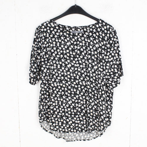 Second Hand B.YOUNG Bluse Gr. 38 schwarz weiß gelb geblümt (*)