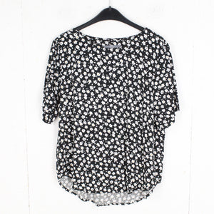 Second Hand B.YOUNG Bluse Gr. 38 schwarz weiß gelb geblümt (*)