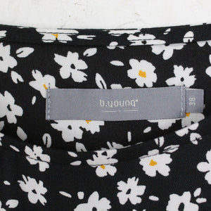 Second Hand B.YOUNG Bluse Gr. 38 schwarz weiß gelb geblümt (*)