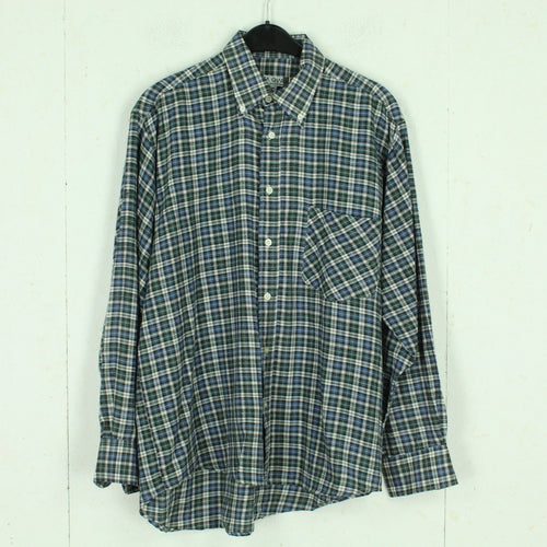 Vintage Flanellhemd Gr. M blau weiß grün kariert Hemd