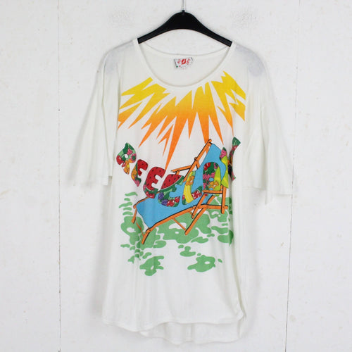 Vintage T-Shirt Gr. S weiß Beach Print