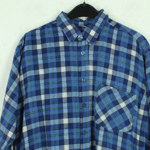 Vintage Flanellhemd Gr. L blau mehrfarbig kariert Hemd