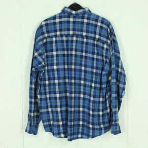 Vintage Flanellhemd Gr. L blau mehrfarbig kariert Hemd
