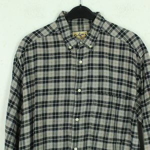 Vintage Flanellhemd Gr. M grau schwarz mehrfarbig kariert Hemd