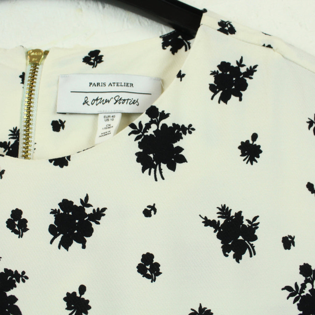 Second Hand & OTHER STORIES Kleid Gr. 40 weiß schwarz geblümt (*)