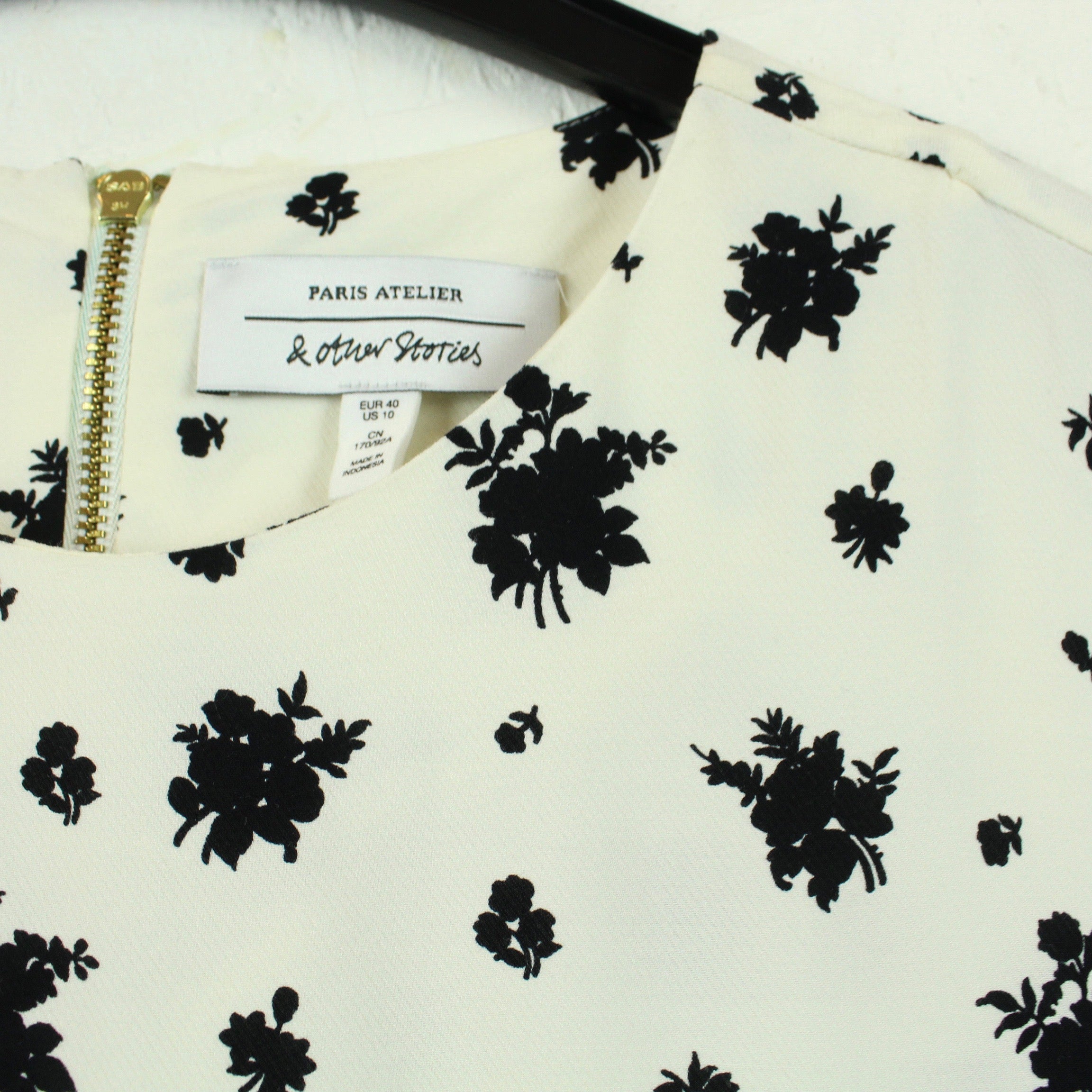 Second Hand & OTHER STORIES Kleid Gr. 40 weiß schwarz geblümt (*)