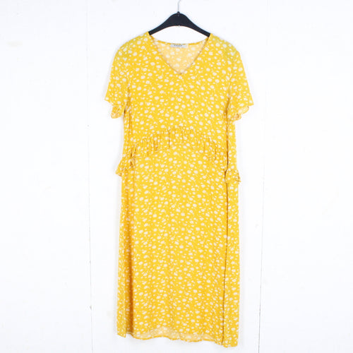 Second Hand PIECES Kleid Gr. S gelb weiß geblümt (*)