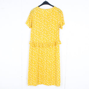 Second Hand PIECES Kleid Gr. S gelb weiß geblümt (*)