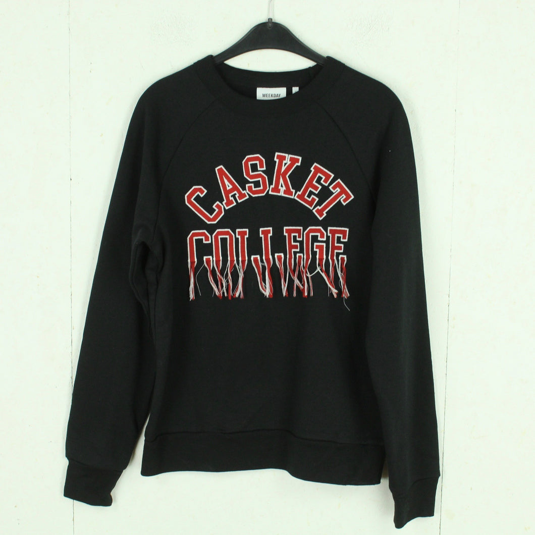 Second Hand WEEKDAY Sweatshirt Gr. S schwarz mit Stickerei 
