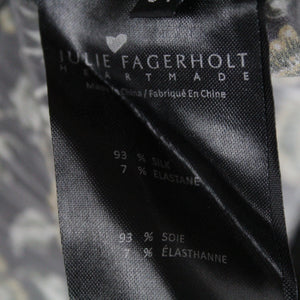 Second Hand JULIA FAGERHOLT Seidenkleid Gr. 34 grau mehrfarbig gemustert Seide (*)