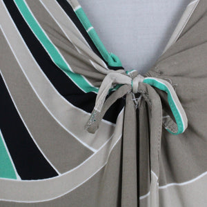 Second Hand TRUSSARDI JEANS Kleid Gr. 42 grün grau mehrfarbig gemustert (*)