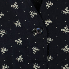 Laden Sie das Bild in den Galerie-Viewer, MAX &amp; CO VINTAGE Leinenkleid Gr. S blau weiß geblümt Midikleid