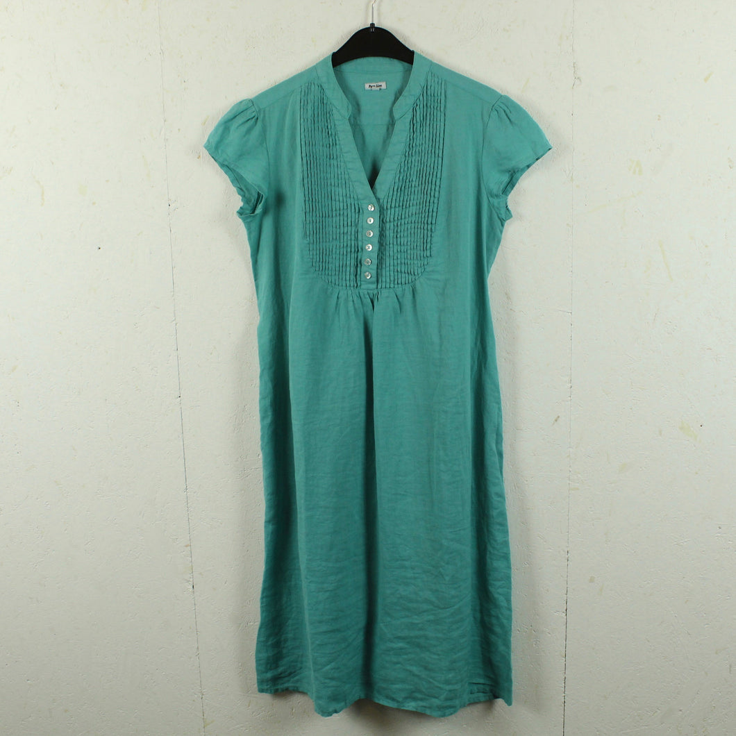 Second Hand PURO LINO Leinenkleid Gr. S türkis Leinen Kleid (*)