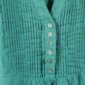 Second Hand PURO LINO Leinenkleid Gr. S türkis Leinen Kleid (*)