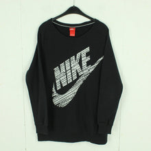 Laden Sie das Bild in den Galerie-Viewer, Second Hand NIKE Sweatshirt Gr. M schwarz weiß Logo Print (*)