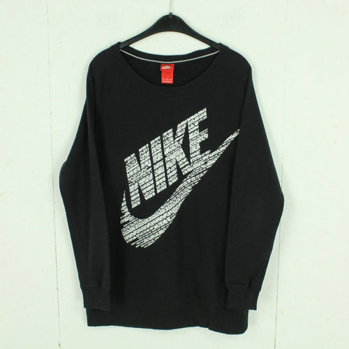 Second Hand NIKE Sweatshirt Gr. M schwarz weiß Logo Print (*)