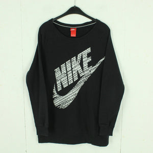 Second Hand NIKE Sweatshirt Gr. M schwarz weiß Logo Print (*)