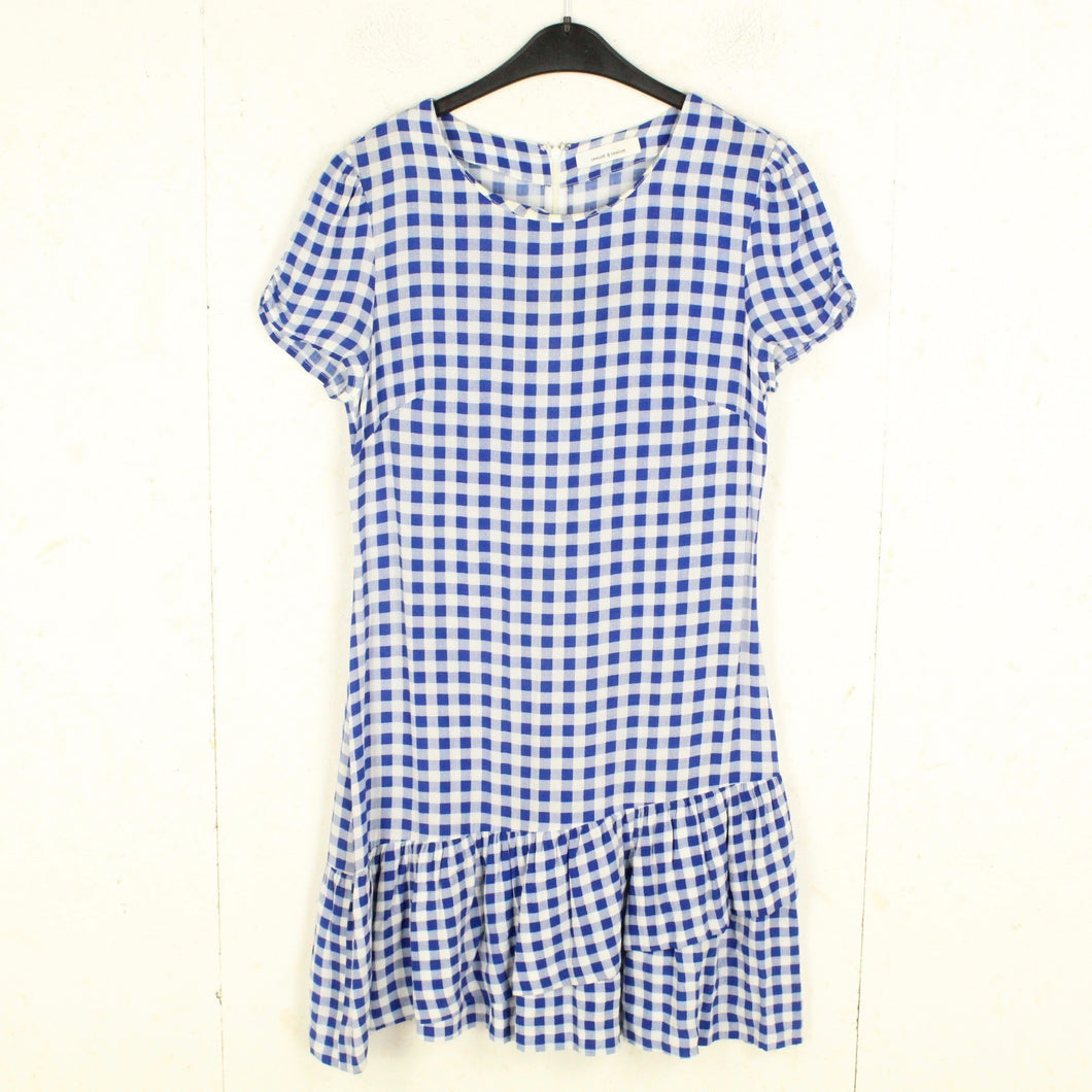 Second Hand SAMSOE SAMSOE Kleid Gr. S weiß blau kariert (*)