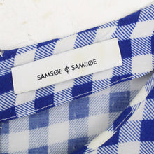 Laden Sie das Bild in den Galerie-Viewer, Second Hand SAMSOE SAMSOE Kleid Gr. S weiß blau kariert (*)