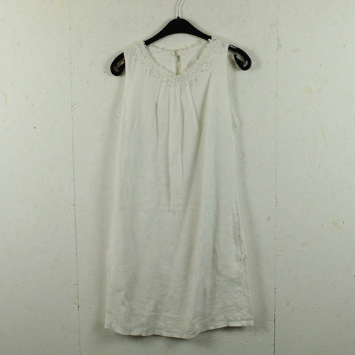 Second Hand MADE IN ITALY Leinenkleid Gr. L weiß Leinen Kleid (*)