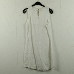 Second Hand MADE IN ITALY Leinenkleid Gr. L weiß Leinen Kleid (*)