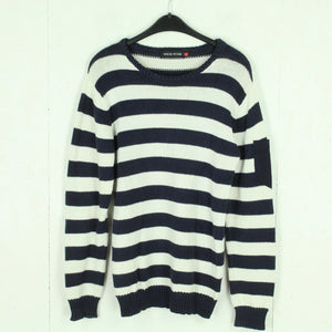 Second Hand WOOD WOOD Pullover Gr. S blau weiß gestreift Strick (*)