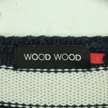 Laden Sie das Bild in den Galerie-Viewer, Second Hand WOOD WOOD Pullover Gr. S blau weiß gestreift Strick (*)