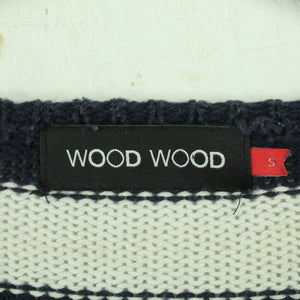 Second Hand WOOD WOOD Pullover Gr. S blau weiß gestreift Strick (*)