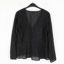 Laden Sie das Bild in den Galerie-Viewer, Second Hand ENVII Bluse Gr. M schwarz Glitzer Langarmbluse (*)