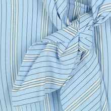 Laden Sie das Bild in den Galerie-Viewer, Second Hand HALLHUBER Bluse Gr. 34 weiß blau schwarz gestreift Langarm (*)