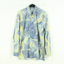 Laden Sie das Bild in den Galerie-Viewer, Vintage 90s Hemd Gr. L blau mehrfarbig Crazy Pattern