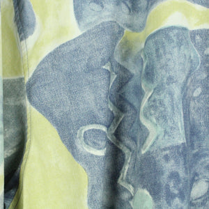 Vintage 90s Hemd Gr. L blau mehrfarbig Crazy Pattern